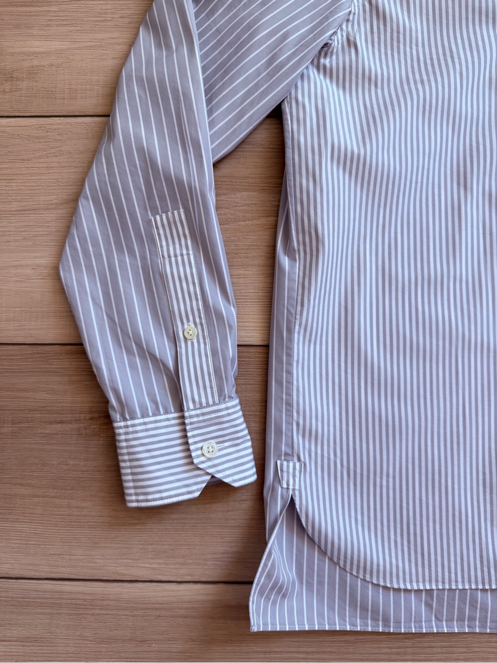 Theory Striped Band Collared Preppy Shirt Medium - Picture 3 of 10